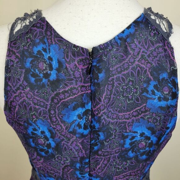 Free People Sleeveless Floral Dress. Blue 4#026 - Picture 8 of 12